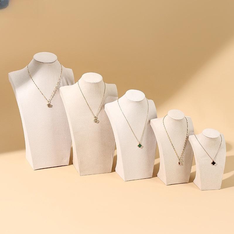 Flocked Portrait Jewelry Necklace Display Stand Model Ornaments