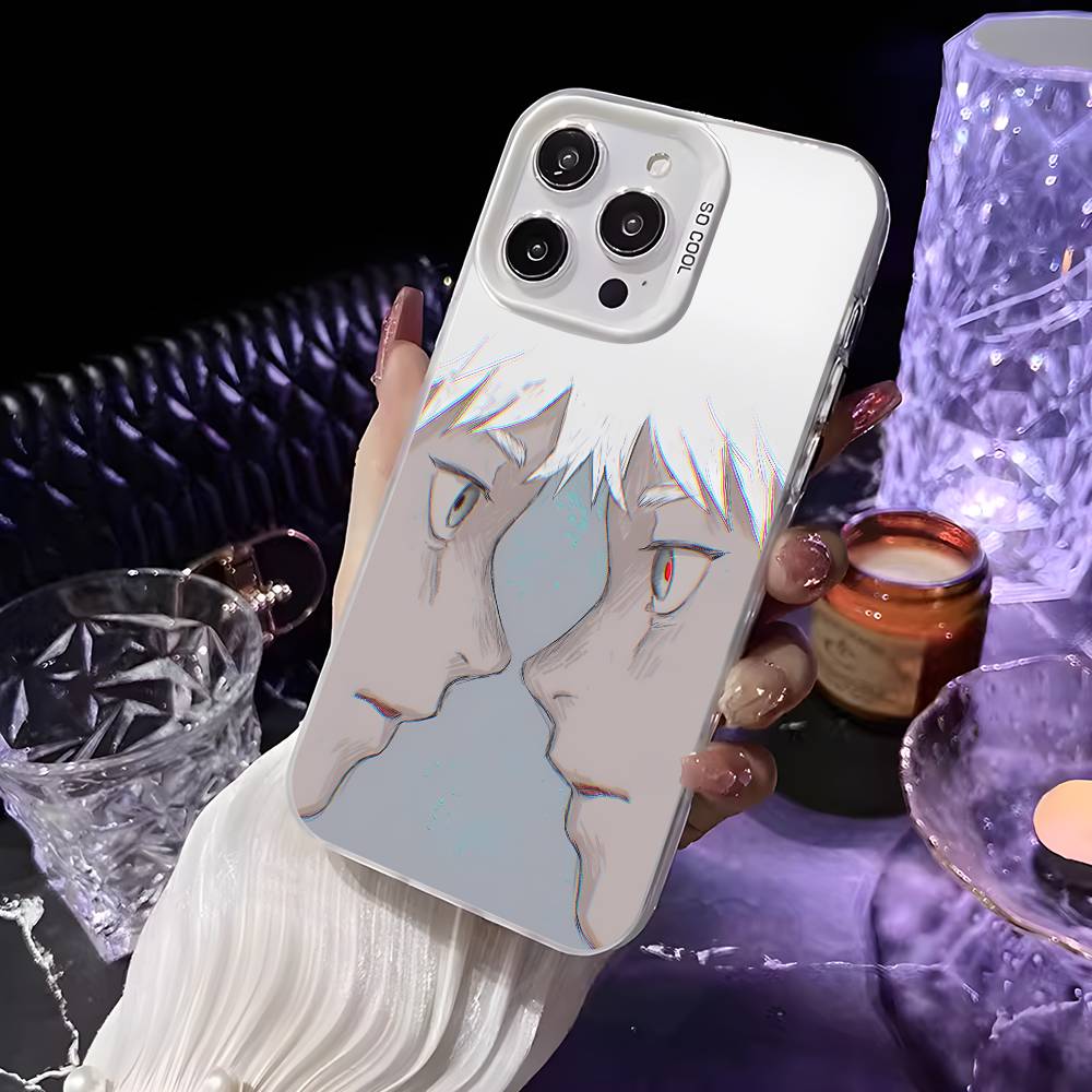 Anime the Summer Hikaru Died Phone Case For iPhone 16 15 14 13 12 11 Pro Max White Ultra-thin Laser Metallic Aurora Funda