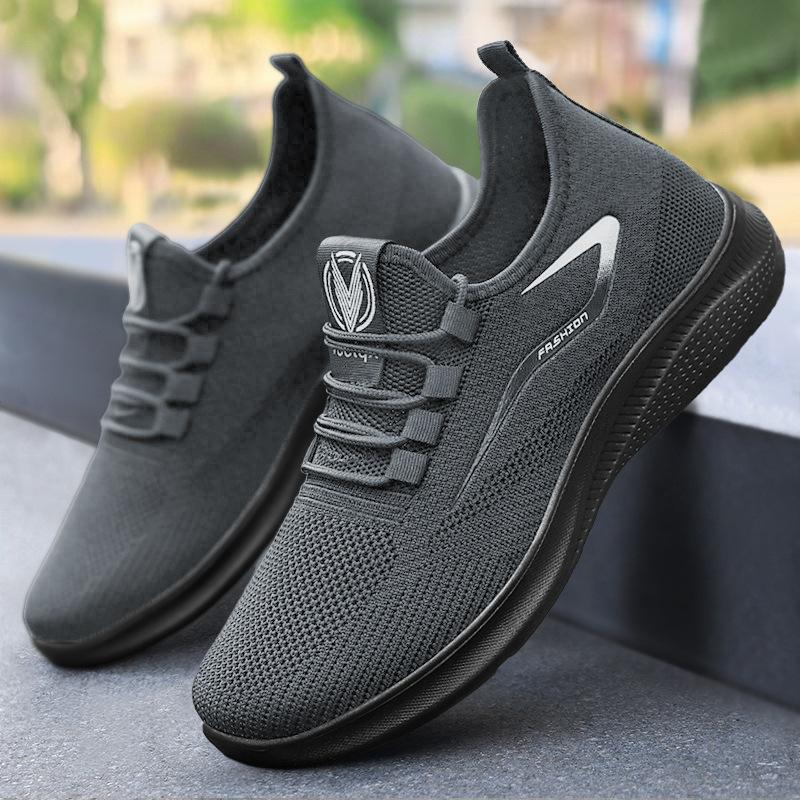 Men's Breathable PU Casual Running Sports Shoes, Popular Spring Footwear.