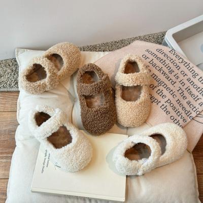 Baby Baumwollschuhe Kinder Knöchel gewickelt Dick Warm Plüsch Fellschuhe Mädchen Mokassins Anti-Rutsch Herbst Winter 2024 Neu