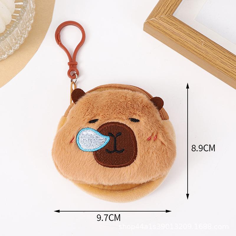 

Новый креативный аниме-кошелек Capybara, плюшевый кошелек для монет, модный мини-кошелек для монет, круглый мультяшный кулон с сумками