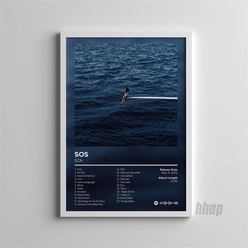 Pop Rap Music Album Cover Artist SZA Poster Aesthetics Rapper Hip Hop Rock Ctrl SOS Canvas Art Home Room Wall Decor Sofa Picture