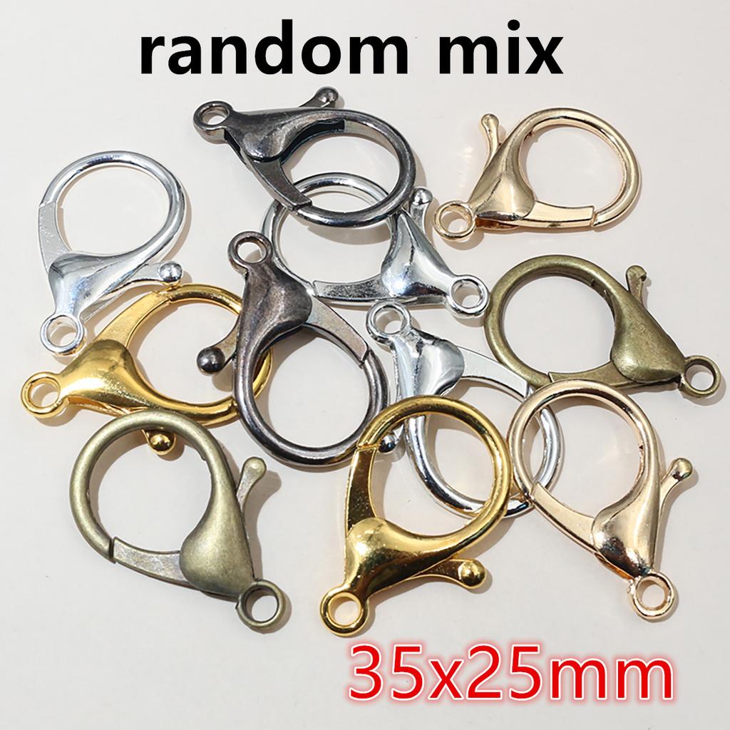 10pcs/lot Snap Lobster Clasp Hooks Gold Silver Plated DIY Jewelry Making Findings for Keychain Neckalce Bracelet Supplies
