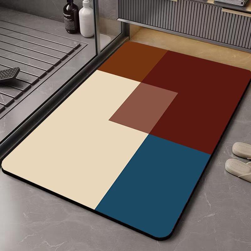 Bathroom Floor Mat, Bathroom Door Foot Mat, Diatom Mud Absorbent Non-slip Mat, Toilet Door Mat, Quick-drying Carpet Mat