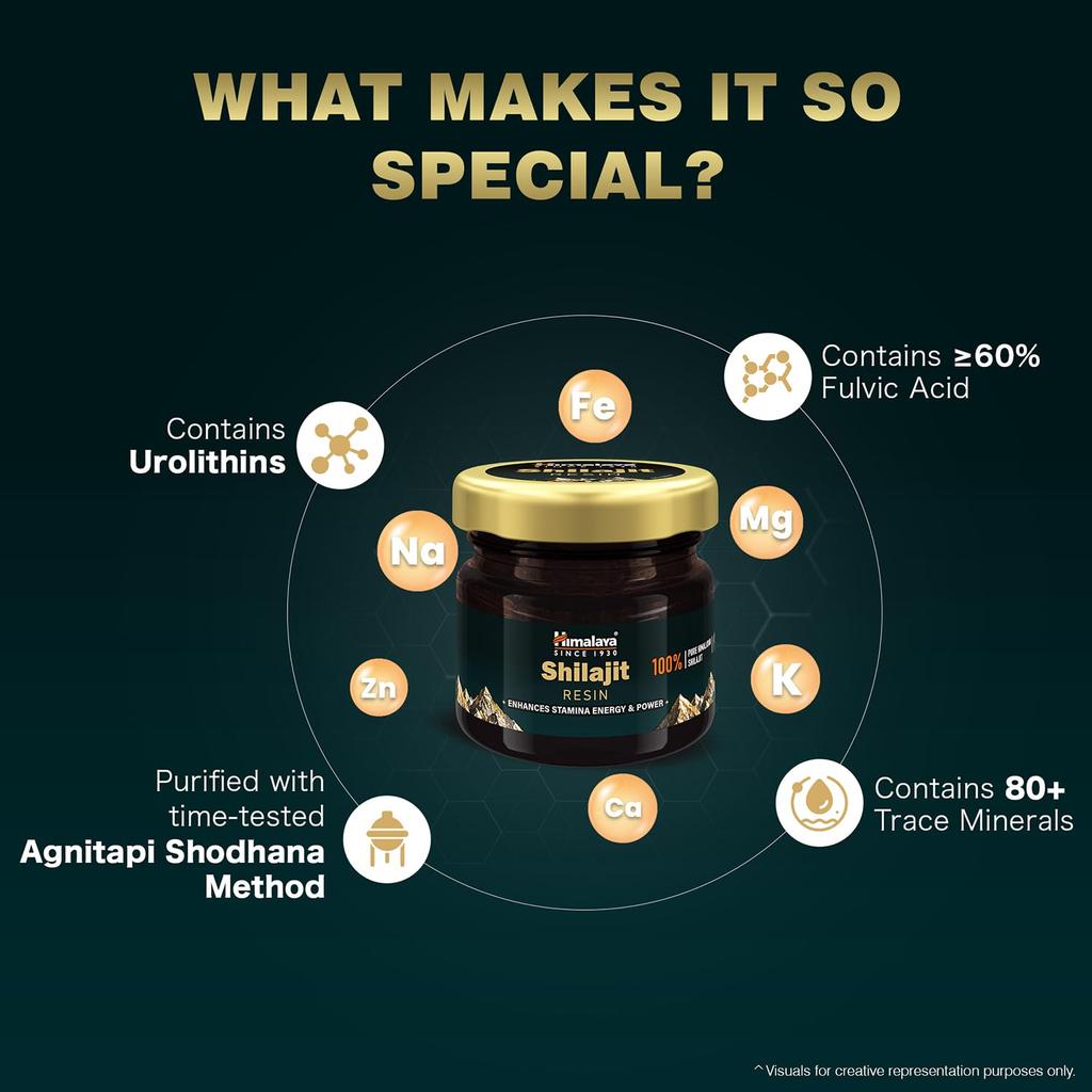 Himalaya Balení Shilajitová pryskyřice 20g | Čistý himálajský posilovač energie pro výdrž a vitalitu