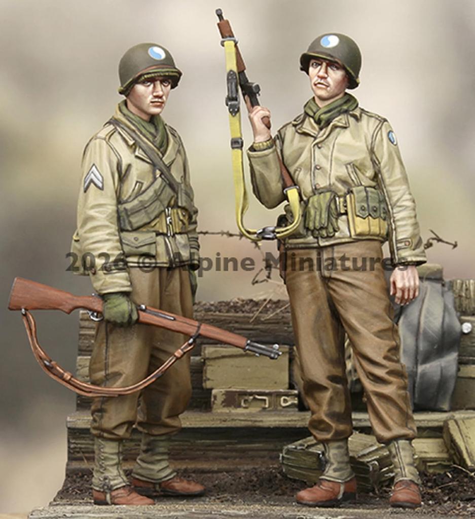 Alpine Miniatures WWII US Army 29th Infantry Division Infantry Set Resin Kit AM35335 1/35 (2 Figures)