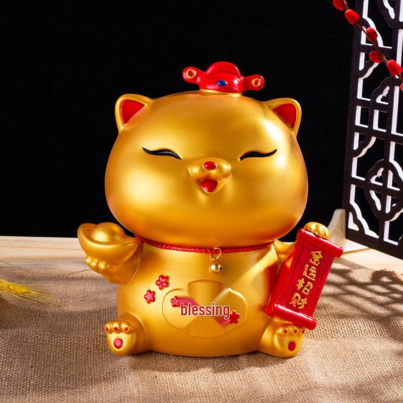 

Копилка в виде кота удачи: Креативное украшение, Прочный винил, Большая вместимость, Новогодний подарок