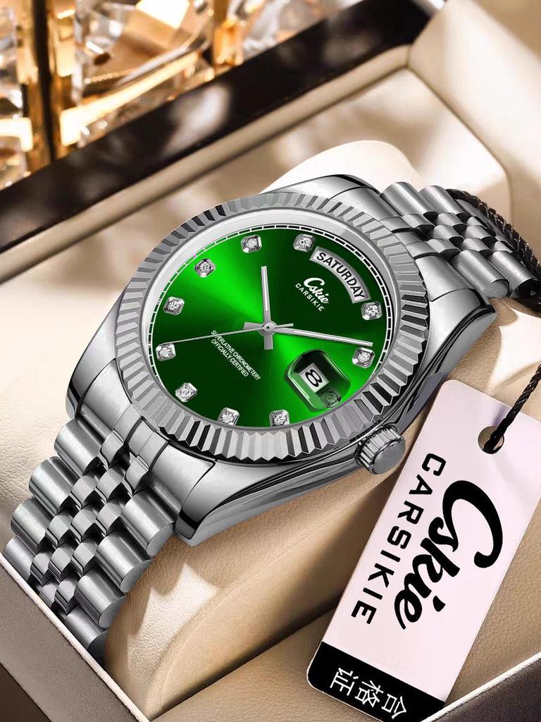 Swiss Brand Ultra-Thin Men's Steel Band Business Watch - High-End Waterproof Design