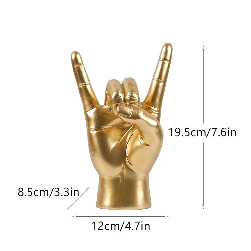Graffiti Rock On Hand Statue Model Gesture Figurines 20cm Music Band Room Bookshelves Desktop Living Room Decor Modern Art Pop