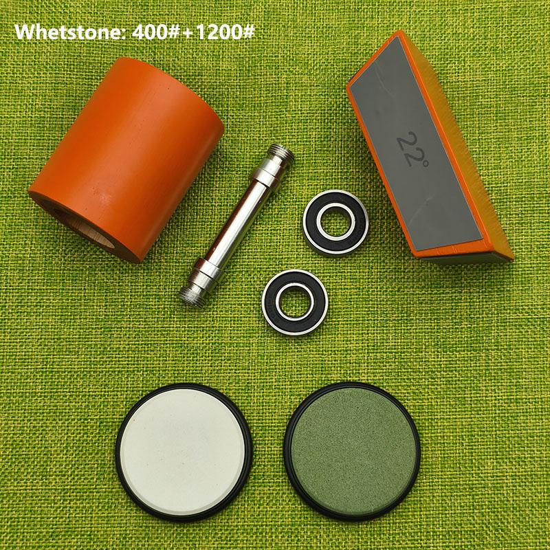 Professional Orange Roller Knife Sharpener Wooden Roller Knife Sharpener Magnetic Quad 15/18/20/22° Kitchen Sharpening Tool Set