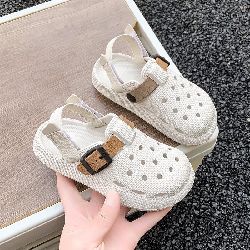 Yeni Yaz Çocuk Birkenstock Sandaletleri: Nefes Alabilir, Kaymaz, Cırt Cırtlı, Anaokulu ve Okul Kıyafetleri İçin Delikli