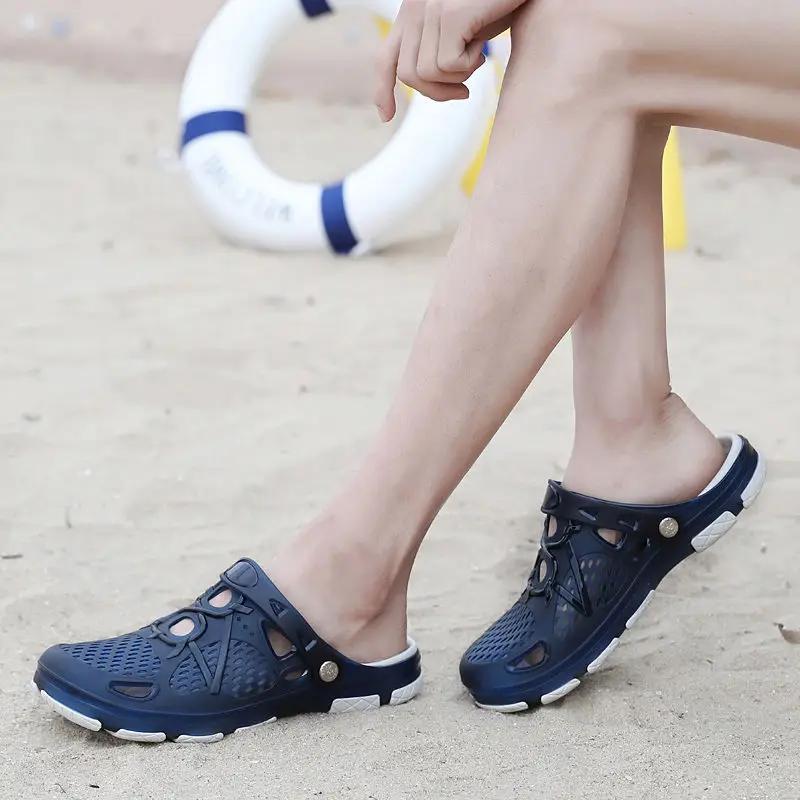 Fashion Slides Men's Shoe Male Slipper Hole Half Mules Eva Pvc Outdoor Beach Elegant Comfortable Cheap Shoes Liquidation Designer Luxury
