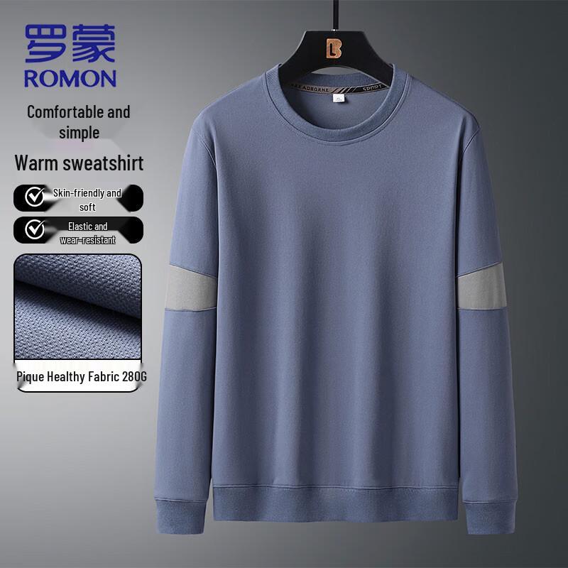 ROMON Men s Crew Neck Pullover Sweatshirt 4XL