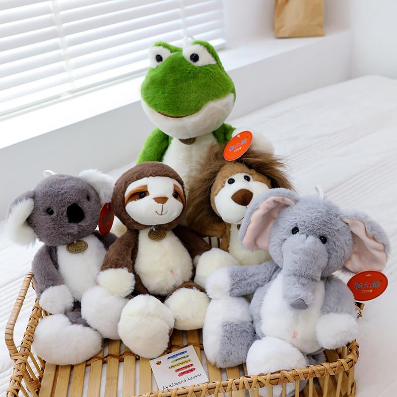 Forest Animal Lion Koala Elephant Sloth Frog Plush Toy Stuffed Doll Kids Gift