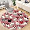 1pc Cat Heart Office Round Area Rug,  Mat Suitable For Office, Under Office Chairs Bedroom Living Room Home Decor, Room Deco