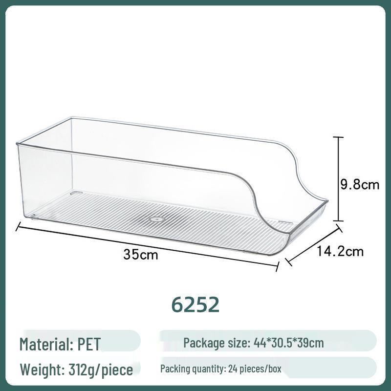 Transparent PET Storage Box for Books, Snacks, Fruits, Vegetables, and Kitchen Organization