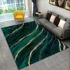 Sophisticated Nordic Blue and Gold Marble Floor Mat Geometric Carpet for Living Room or Bedroom Non-Slip Rug for Sofa Doormat