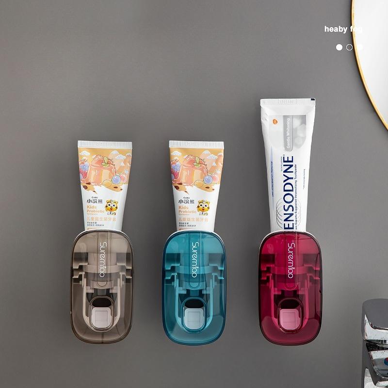 1 dispensador automático de pasta de dientes, accesorio de baño, exprimidor de pasta de dientes para montaje en pared, soporte para cepillo de dientes