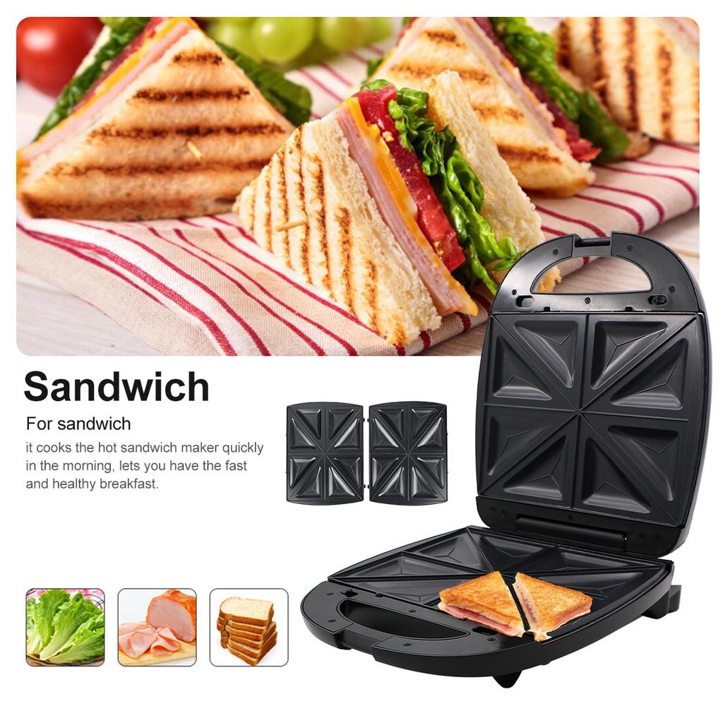 Electric Waffle Maker Mini Sandwich Machine Breakfast Maker Multi Cookers Toasters Electric Ovens Hot Plates Bread Pancake 3 In 1 1200W