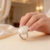 Shell Jewelry Ring Copper Plated White K Opening Adjustable For Fashion Fans