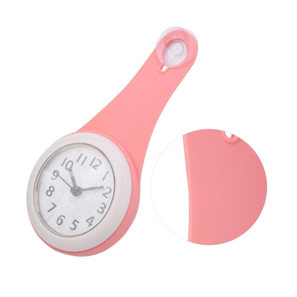 Waterproof Hanging Bathroom Clock White Pink Blue Anti-Fog Clock Bathroom Kitchen Shower