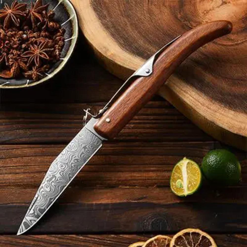 1 buc. Cuțit de dezosat cu lamă ascuțită curbată pentru cutie cadou Bucătărie Duritate mare Forjat Textură Damasc Cuțit ascuțit Cuțit de fructe