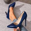 Autumn New Skinny Versatile High Heels Women's Stiletto Simple Waterproof Leather Single Shoes