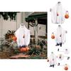 Spooky Halloween Ghost Cosplay Costume With Pumpkin Candy Bag For Kids