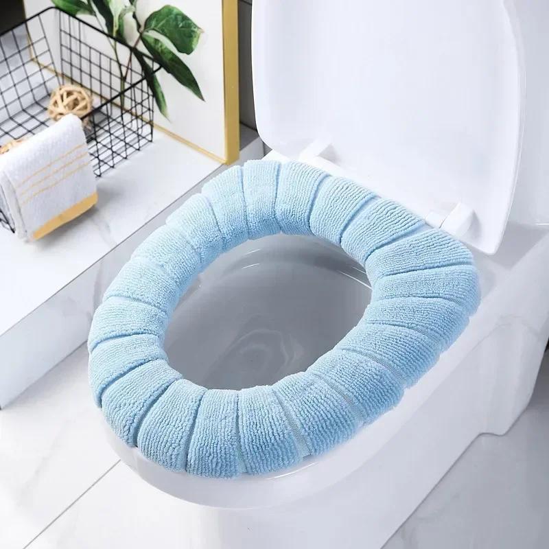 Thickened Toilet Mat Antifreeze Toilet Covers Washable Knitted Mat Gentle Animated Toilet Seat Covers Bathroom Products
