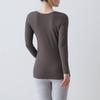 Belle Maison Cotton Blend Long Sleeve Warm Inner Dark Size M Women's Shirt, Hotcot, Gray,
