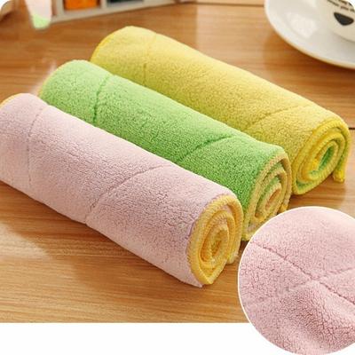 Double-sided Microfiber Dish Towels Thickening Cloth Dish Nonstick Oil Absorbent Kitchen Towels