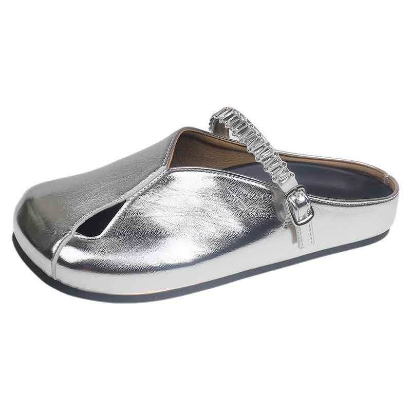 Fashion Heightened Inside Baotou Semi-slippers Women's Summer Wear New Hollow Soft-soled Casual Beach Sandals and Slippers