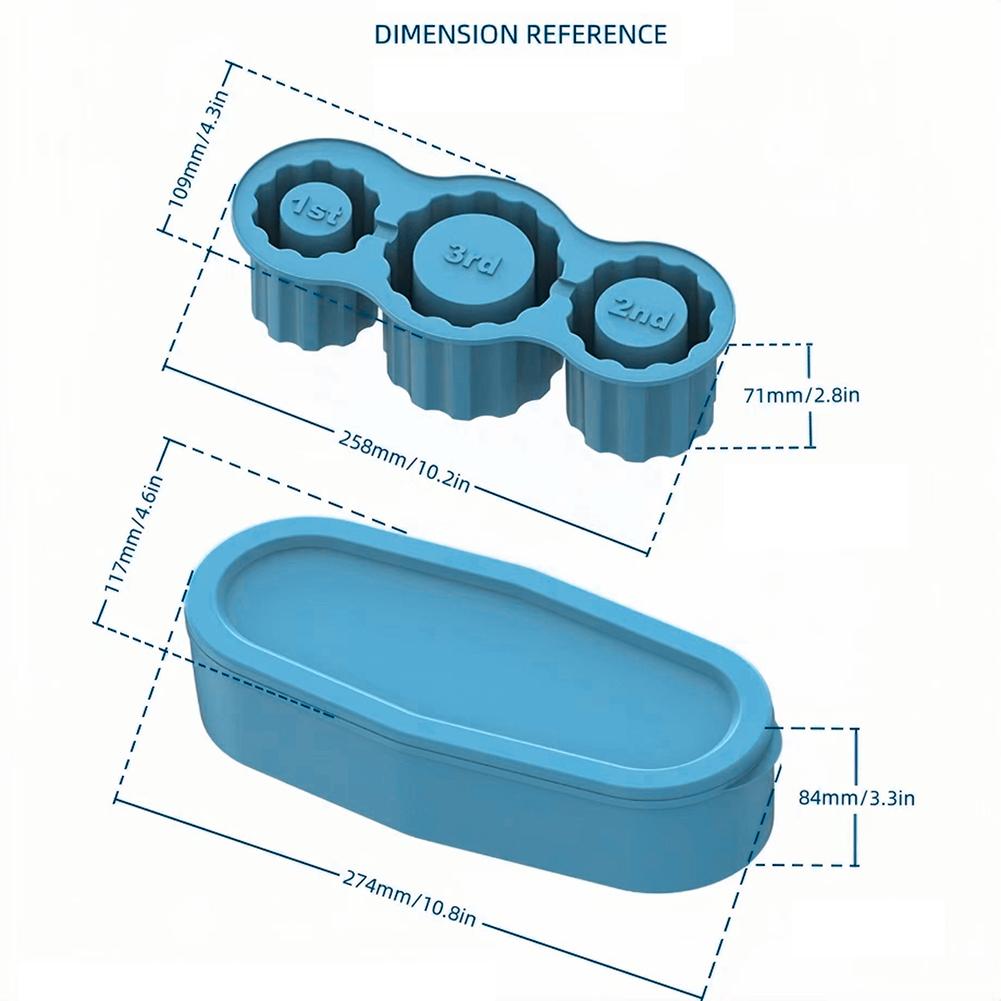 - Large Ice Cube Tray with Lid Silicone Cylinder Ice Mold for 30-40 Oz Cup (Blue