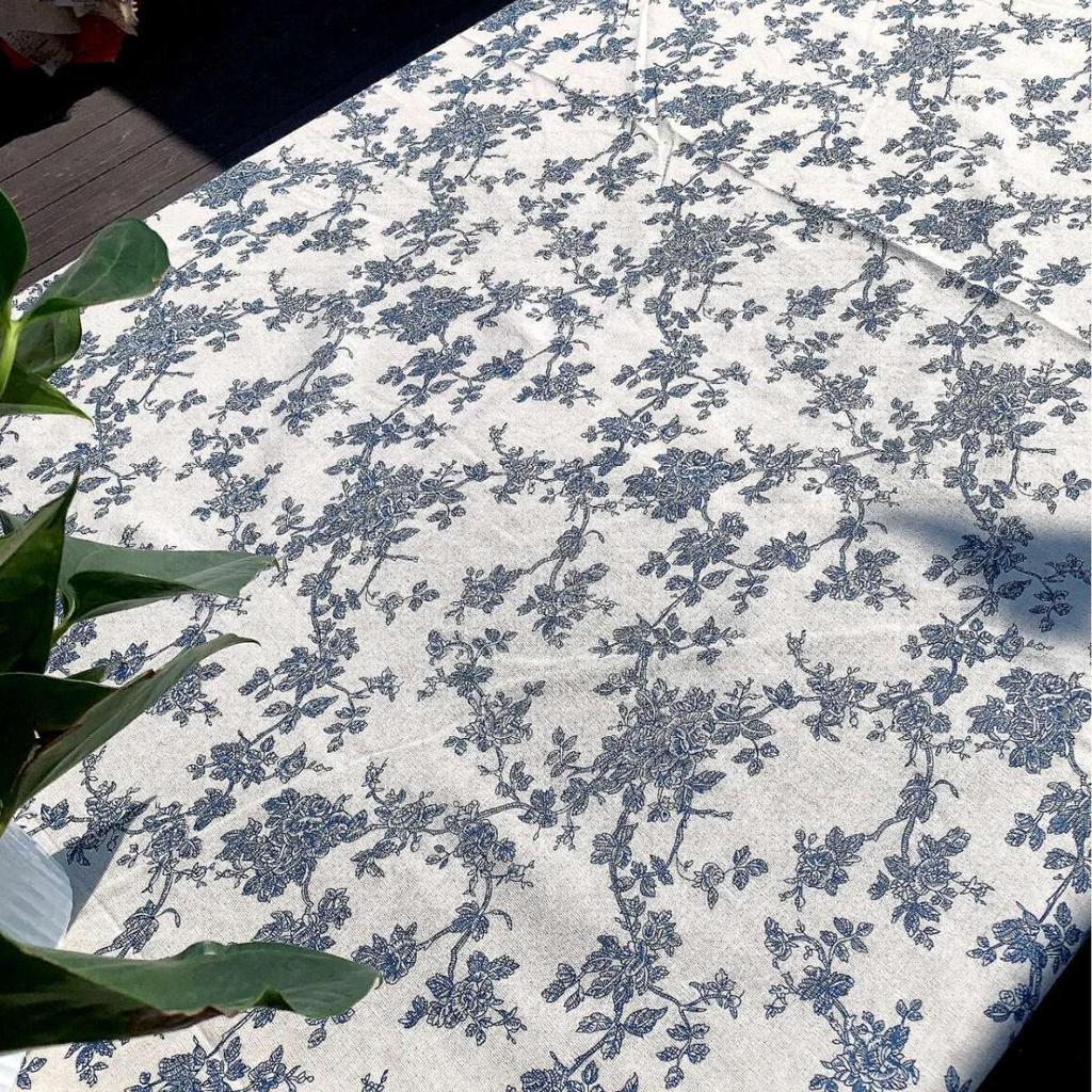 Blanche Cotton & Linen Tablecloth: Ideal for Living Room Coffee Tables & Afternoon Tea Round Tables