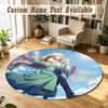 Howl's Moving Castle Personalized Round Rug Support Custom Name, Soft Home Decor Mat