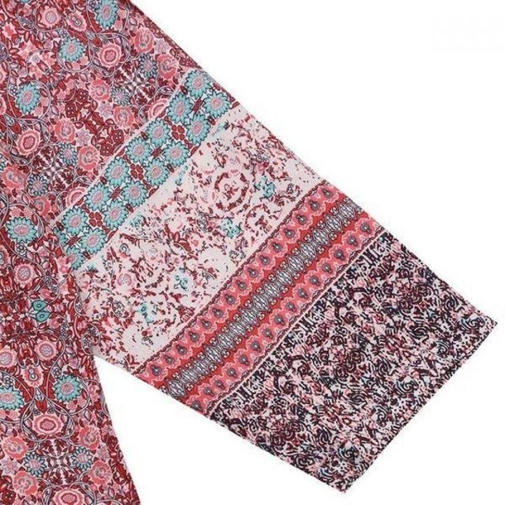 Wakura Lightweight Rayon Border Print Women S dreSS Wgna203w