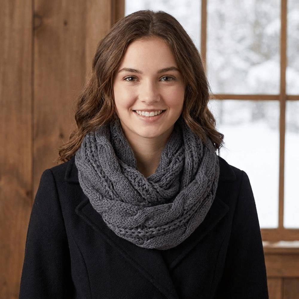 Thickened Knitted Scarf Solid Color Warm Scarves Simple Wool Bib Men