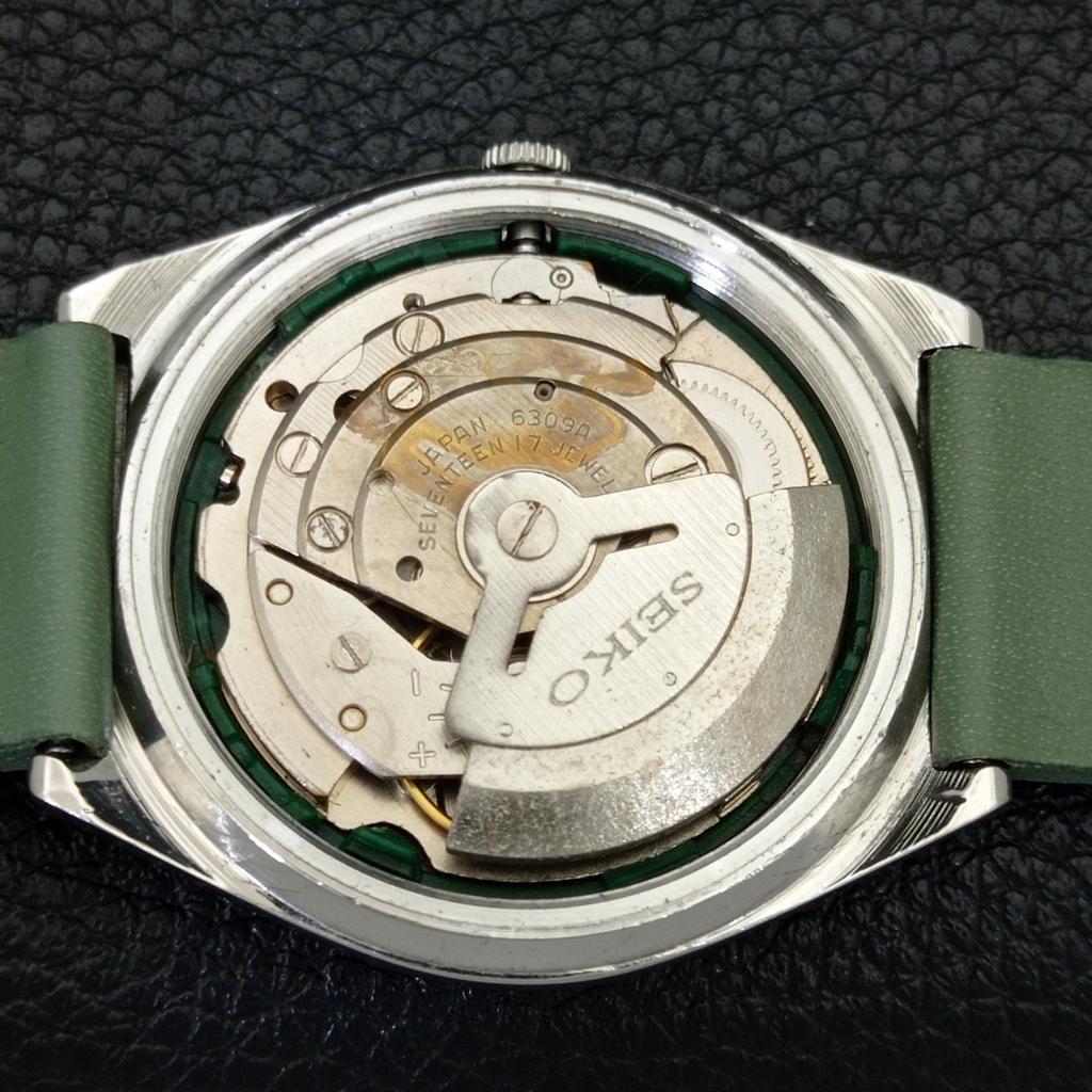 AUTOMATIC VINTAGE SEIKO 5 JAPAN 6309A MENS GREEN COLOR DIAL WATCH a701226-5 R206a-a701226