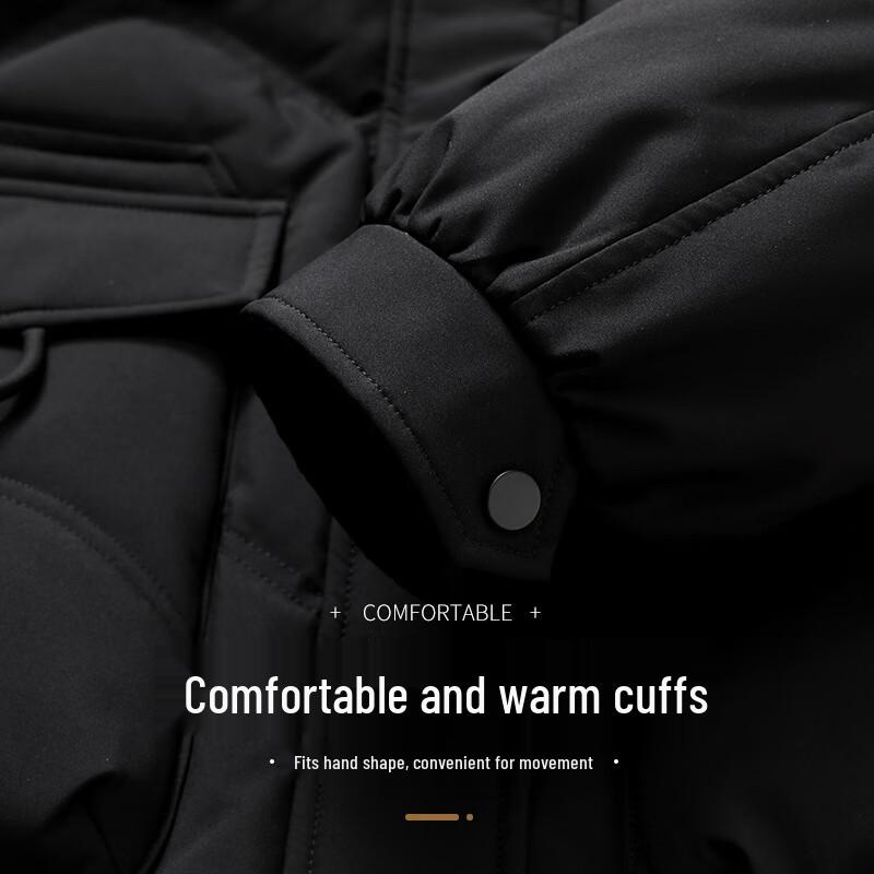 XueZhongFei Women's Mid-Length Detachable Hood Down Jacket