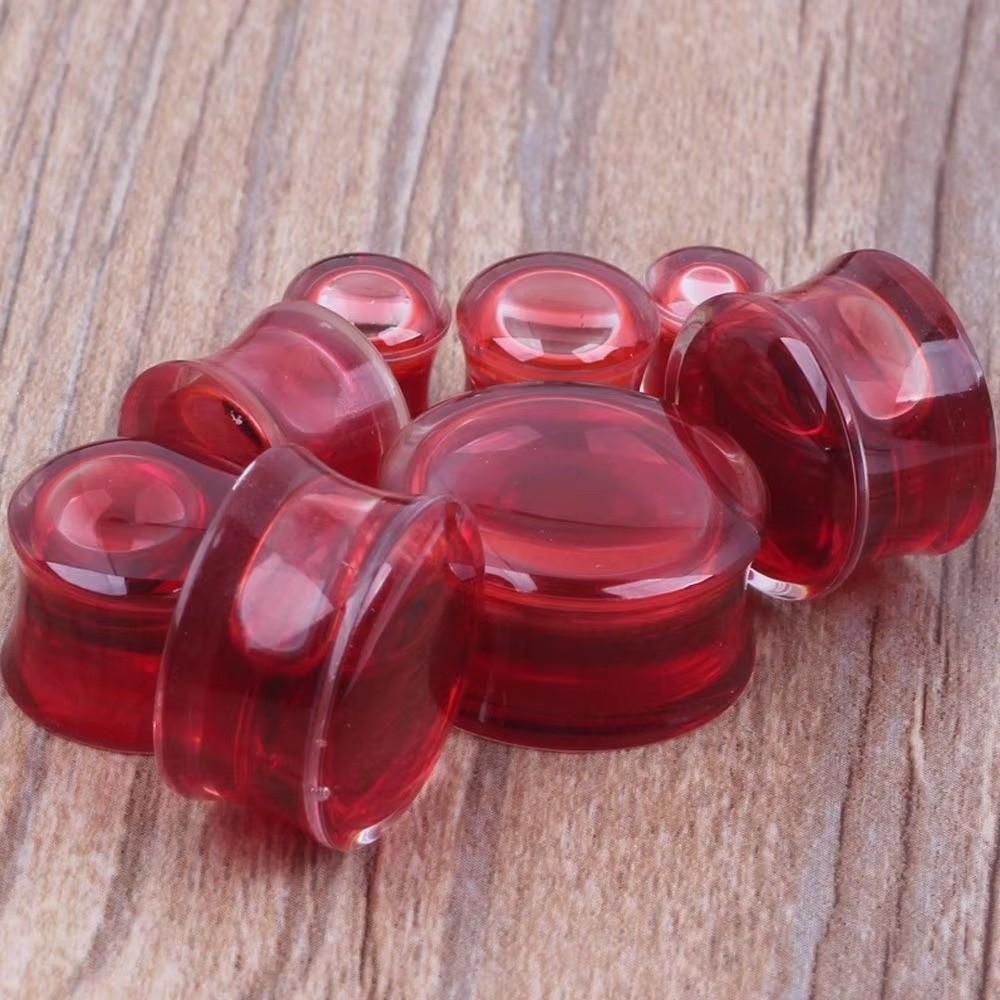 Doppel-Sattel-Ohrstecker Schmuck Transparente Acryl Flesh Tunnels Piercing für das tägliche Outfit