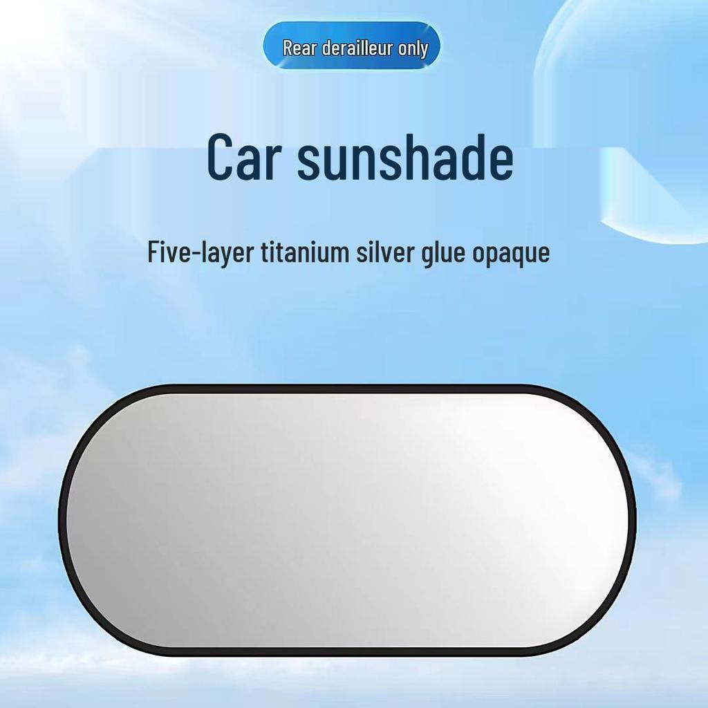 Titanium Silver Sunshade Car Front Windshield Blackout Curtain - Heat Insulation & Sun Protection Cover.