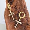 Elegant Crosses Hoop Earrings Elegant Hoop Earrings Accessory With Zircon Crosses Drop for Fashion Enthusiasts