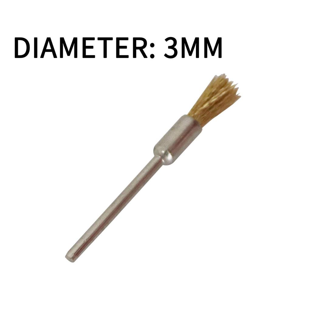 Draht-Radbürsten-Set, einschließlich Drahtbürsten-Set aus Messing und Stahl  (2,35/3 mm) Schaft für Zubehör, rotierende Werkzeuge, Polier- und Reinigungswerkzeuge