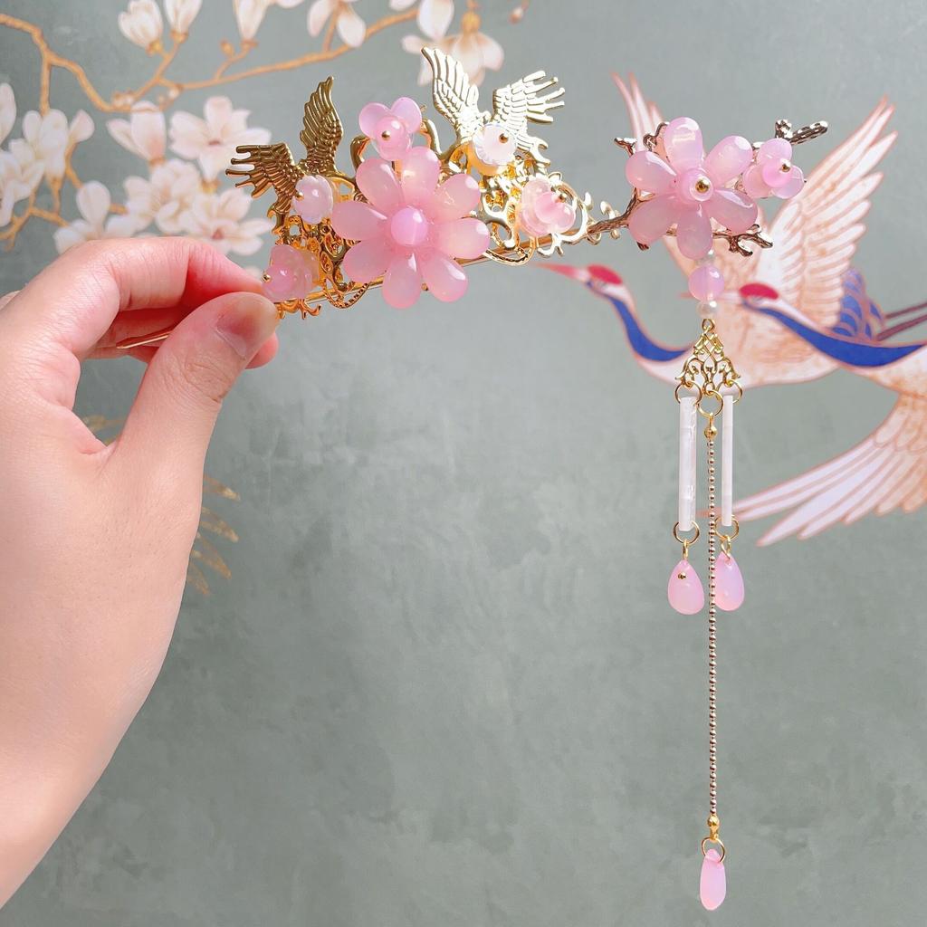 Chinese Style Children's Hair Crown Ancient Style Hanfu Headdress Little Girl Walking Fringe Hair Chuck Hairpin