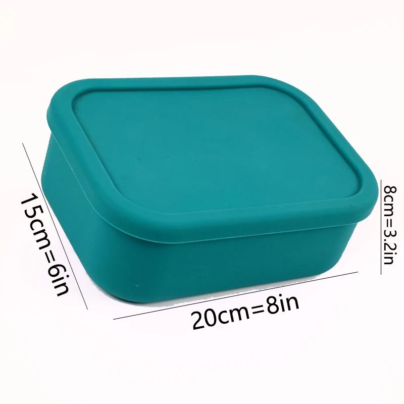 3Size Silicone Food Storage Containers Hard-Shell Silicone Bento Lunch Box Container with Lids Microwave Dishwasher Freezer Safe