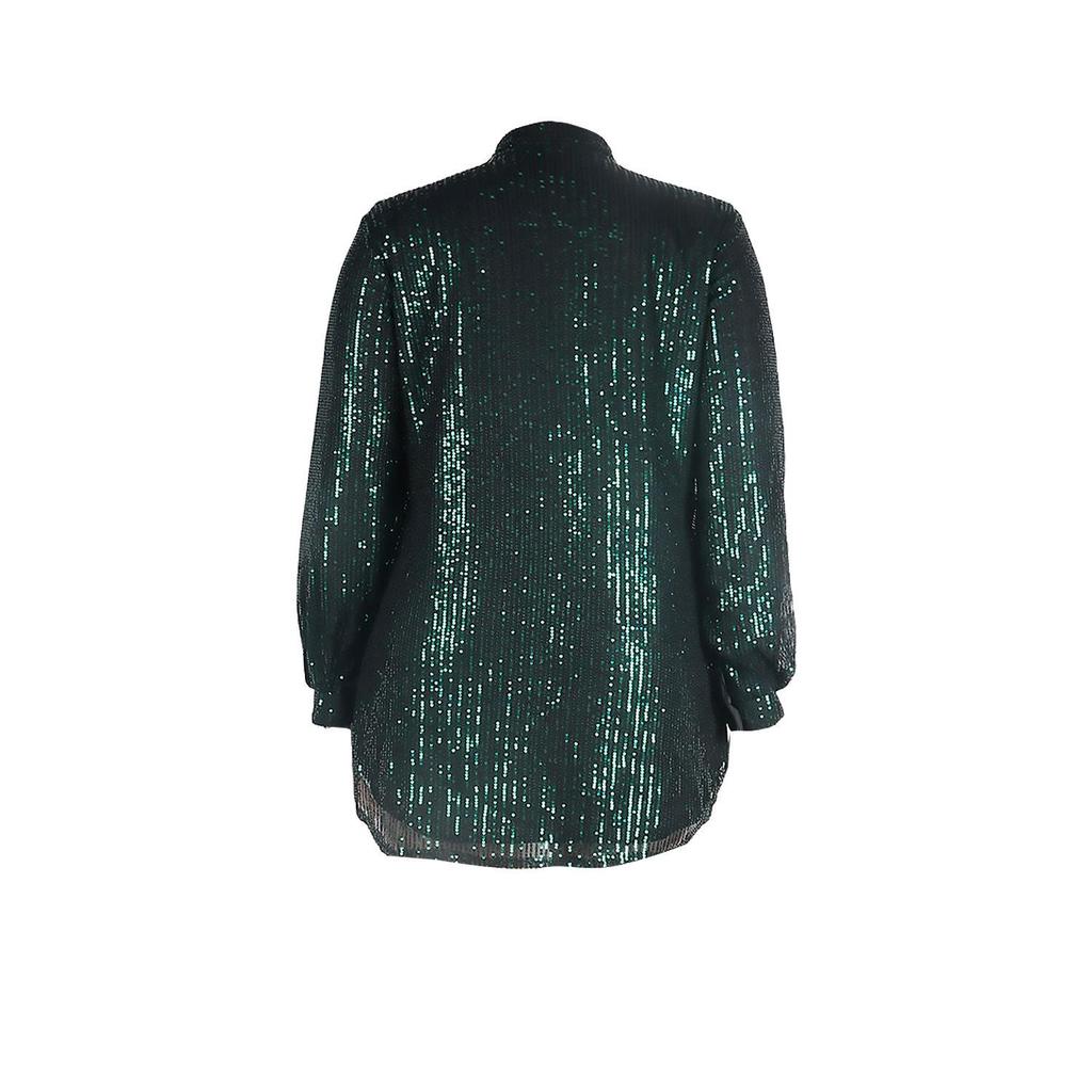 Stylish European & American Sequin Shirt Dress