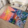 Colorful Sunset Landscape Carpet with Flowers and Artistic Design Suitable for use as an anti-slip for living room bedroom sofas