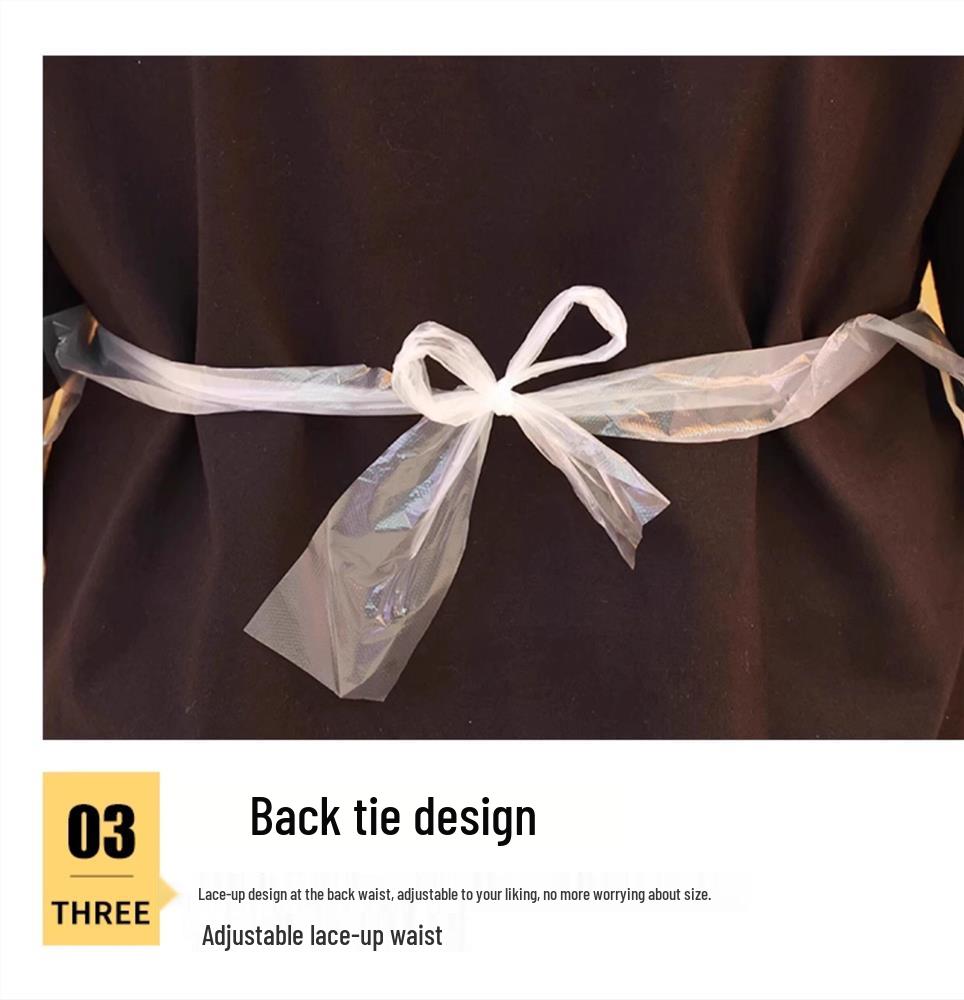 Waterproof Disposable Adult Bib Aprons - 100 Pack, Transparent & Oil-Resistant for Catering