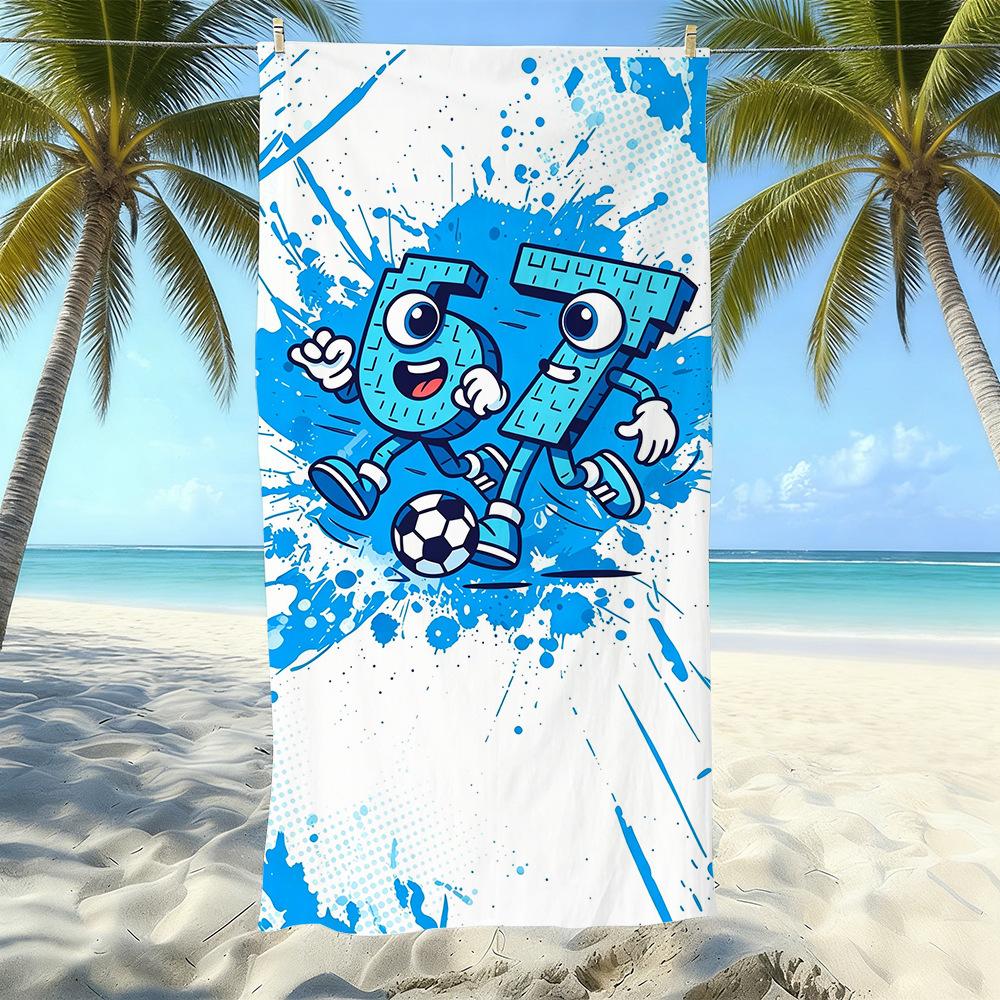 Explosives 67 Digital Bedrucktes Strandtuch Sandfest Absorbierendes Badetuch Meeresurlaub Schnelltrocknendes Handtuch