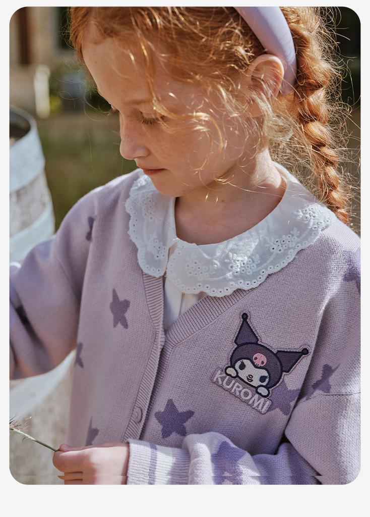 Kulomi Collaborates with David Bella Girls' Sweater Cardigan for Spring, New Anti-static Top for CUHK Children, College Style